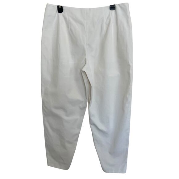 Lord & Taylor | Ivory Off White Ankle Zipper Tapered Dress Pants FLAWS Size 12 - Picture 5 of 10